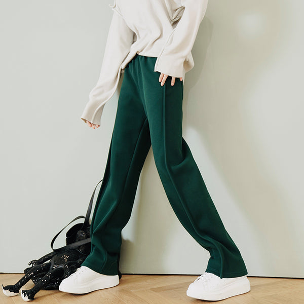 High Waist Loose Straight Pants fleece lined Winter Edition