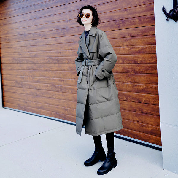 Trench Down longer-length winter coat